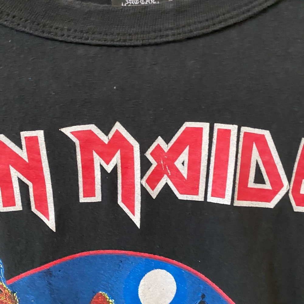 Iron Maiden Graphic Band T-Shirt Black Front Art Back Logo Size M - Picture 5 of 6